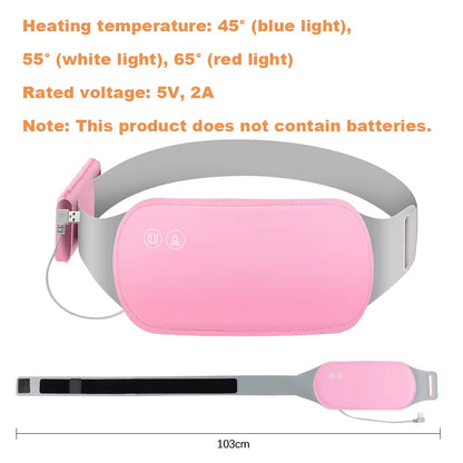 Heating Pad for Menstrual Cramps USB Powerbank Waist Massage Uterus Warm Belt 6 Vibration 3 Constant Temperature Abdomen Warmer